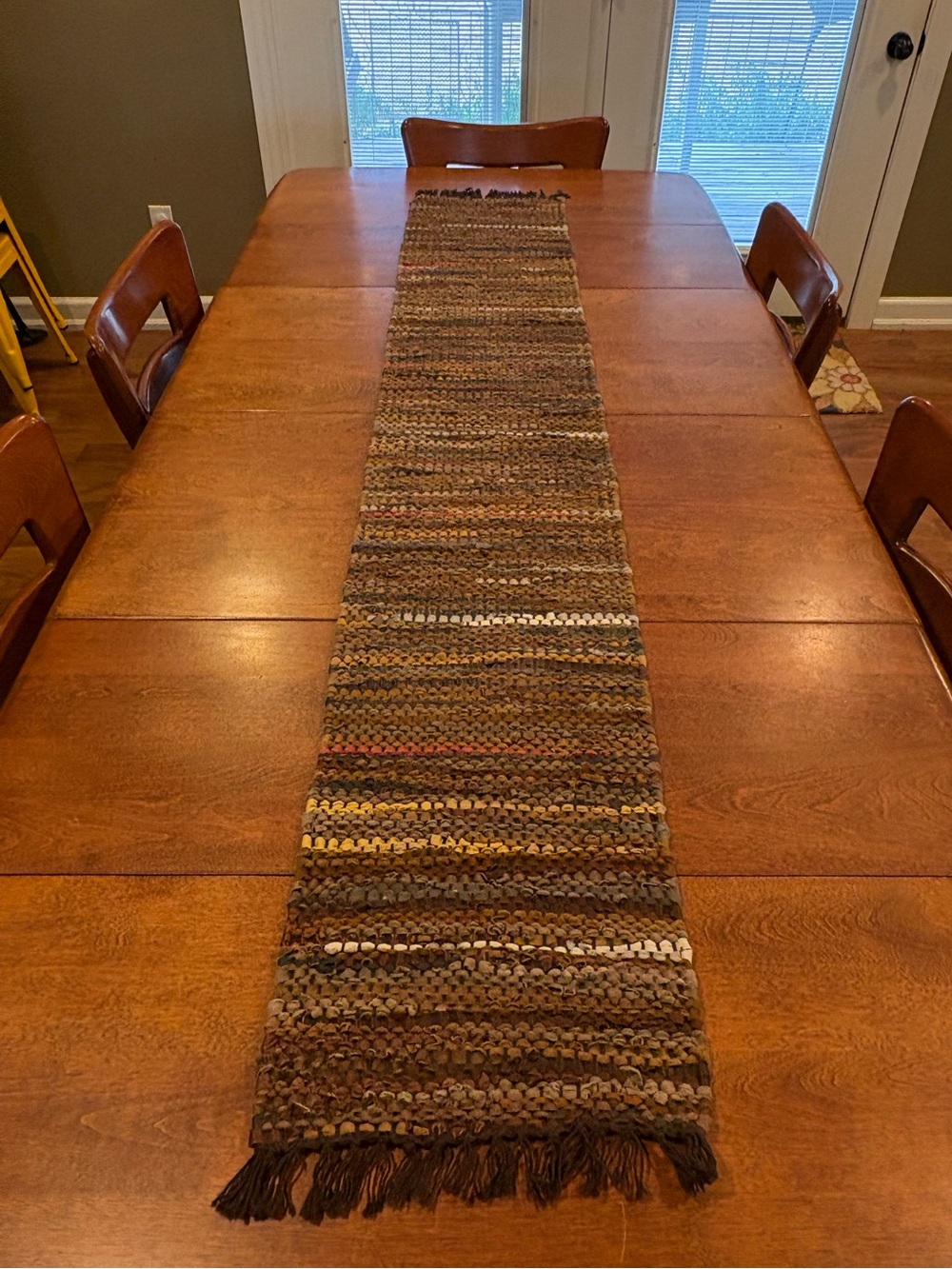Leather Handwoven Brown Braided Table Runner - Rustic Home Dining Accent